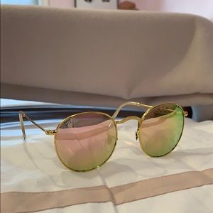 PINK ROUND FLASH LENSES RAY BANS